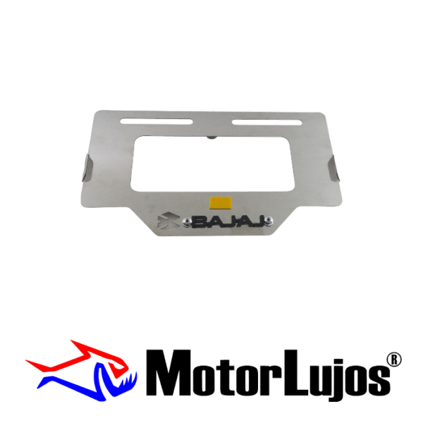 Portaplaca Cromo  "BAJAJ" + 3D NEGRO