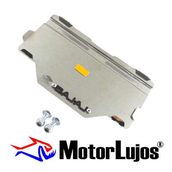 Portaplaca Cromo  "BAJAJ" CL-20 + TORNI  + 3D NEGRO - Imagen 2