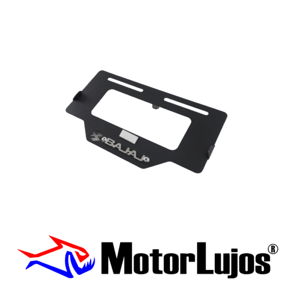 Portaplaca Negro "BAJAJ"  + 3D CROMO - Imagen 2