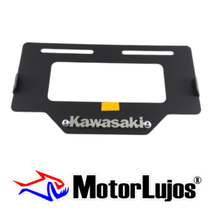 Portaplaca Negro "KAWASAKI"  + 3D CROMO