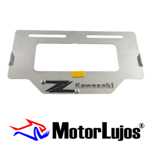 Portaplaca Cromo  "Z KAWASAKI" + 3D NEGRO