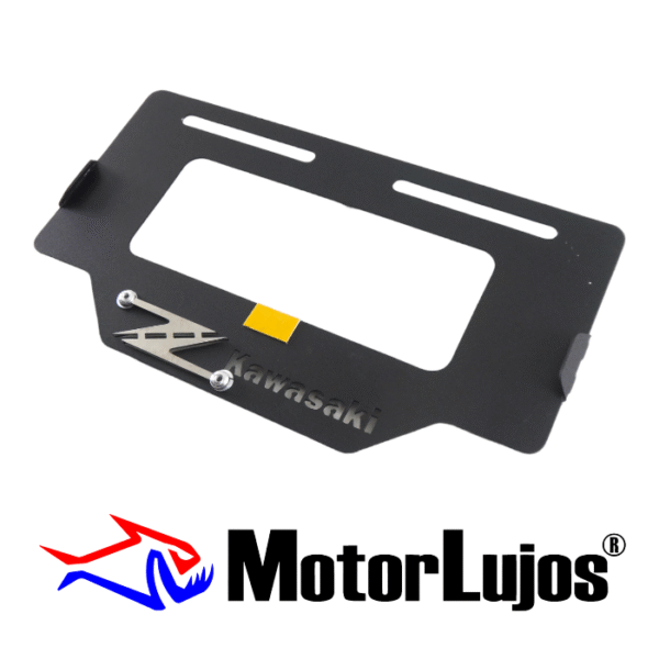 Portaplaca Negro "Z KAWASAKI"  + 3D CROMO - Imagen 2