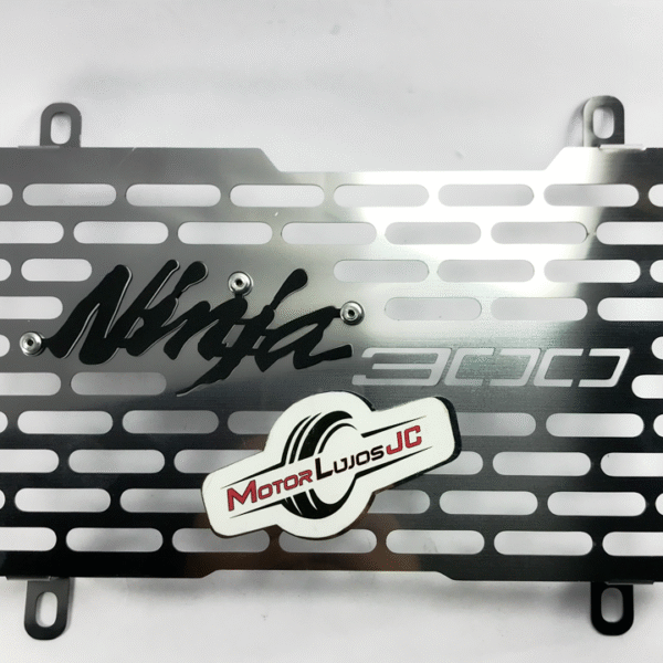 P. Radiador Cromo "NINJA 300 " + 3D NEGRO - Imagen 3