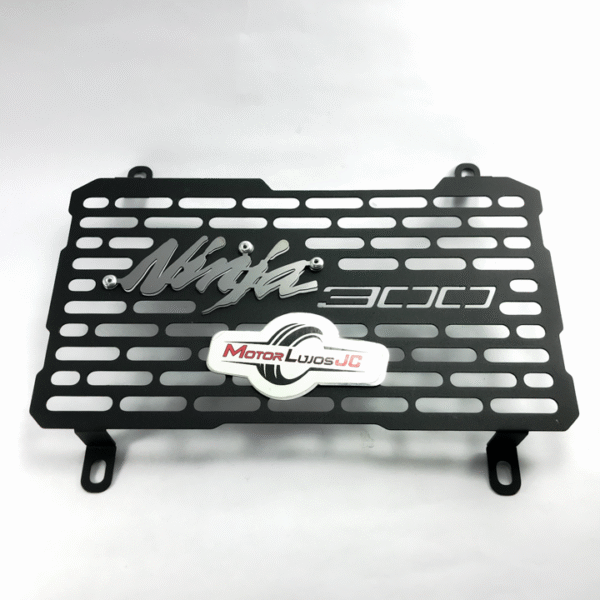 P. Radiador Negro "NINJA 300 "   + 3D CROMO - Imagen 2