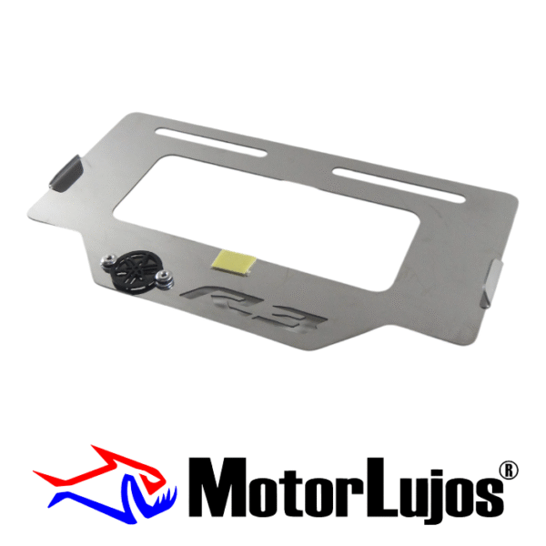Portaplaca Cromo "R3" + 3D NEGRO - Imagen 2