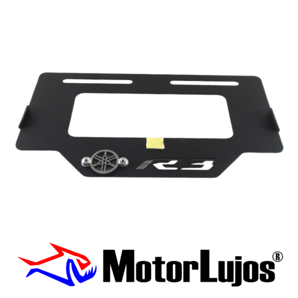 Portaplaca Negro "R3"  + 3D CROMO