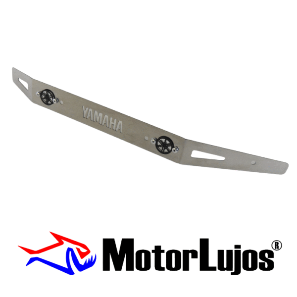 Platina Lateral Exosto Cromo  "BWS" + 2 LOGOS 3D NEGRO - Imagen 2
