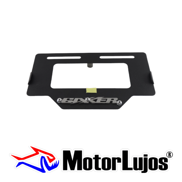 Portaplaca Negro "GIXXER"  + 3D CROMO