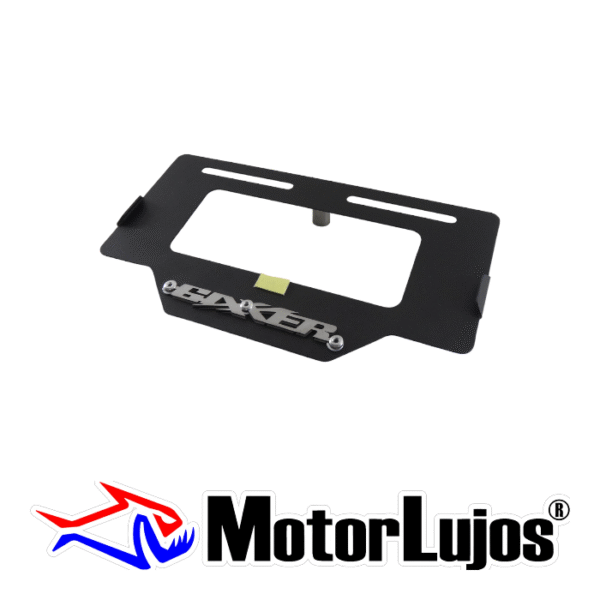 Portaplaca Negro "GIXXER"  + 3D CROMO - Imagen 2
