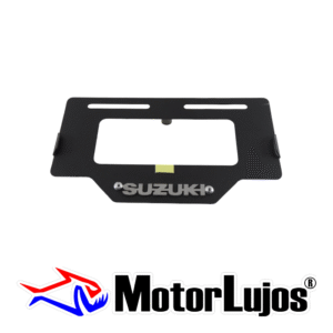 Portaplaca Negro "SUZUKI"  + 3D CROMO