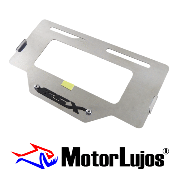 Portaplaca Cromo  "GSX" + 3D NEGRO - Imagen 2