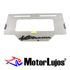 Portaplaca Cromo  "VSTROM" + 3D NEGRO