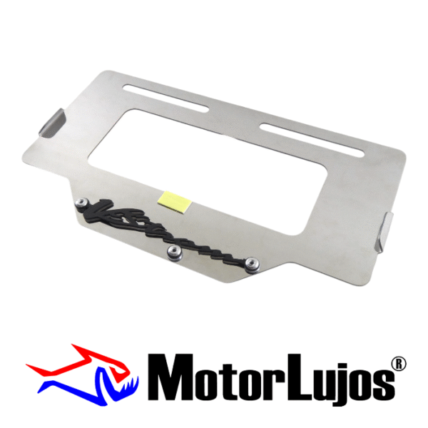 Portaplaca Cromo  "VSTROM" + 3D NEGRO - Imagen 2