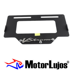 Portaplaca Negro "VSTROM"  + 3D CROMO