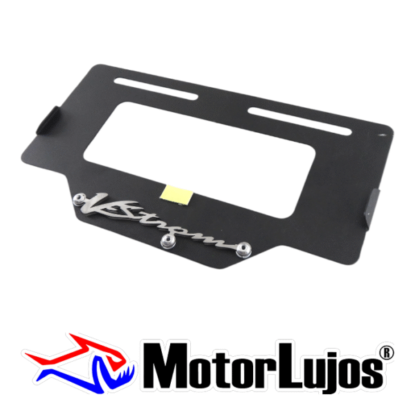 Portaplaca Negro "VSTROM"  + 3D CROMO - Imagen 2