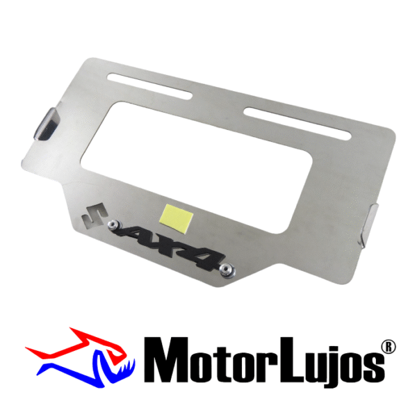 Portaplaca Cromo  "AX4" + 3D NEGRO - Imagen 2