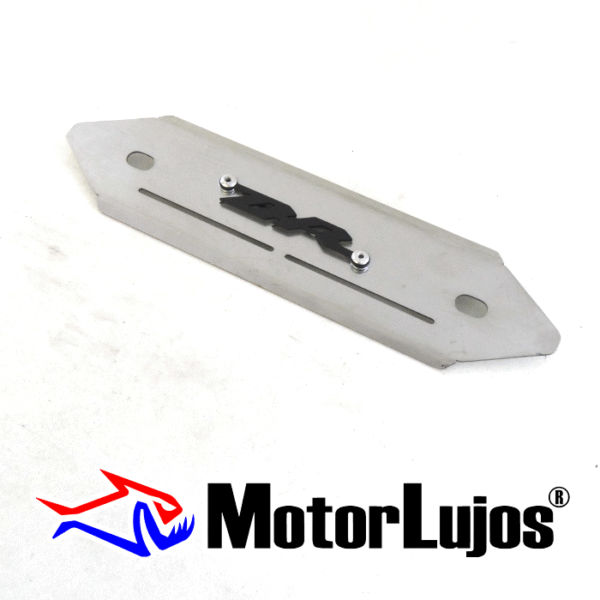 Platina Lateral Exosto Cromo  "DR" + 3D NEGRO - Imagen 2