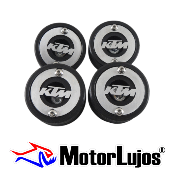 Juego Slider De Eje Cromo x2 "KTM "  Delantero + Tor