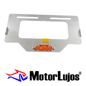 Portaplaca Cromo  "KTM" + 3D NARANJA