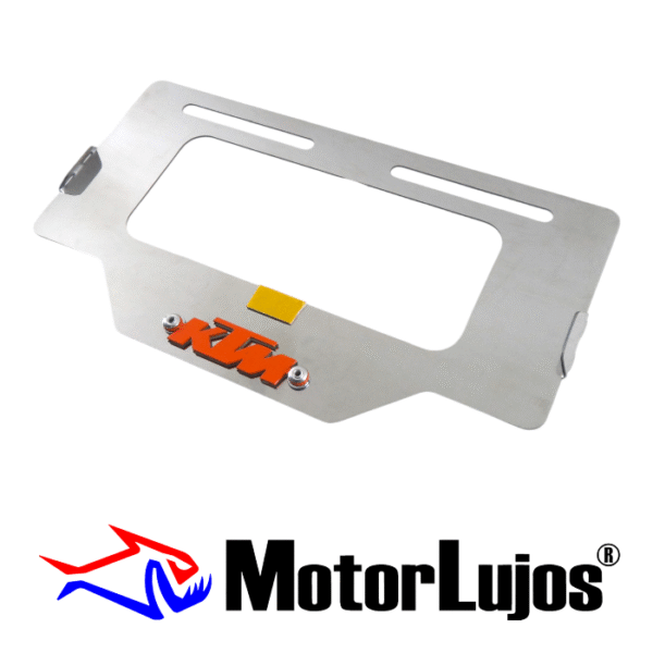 Portaplaca Cromo  "KTM" + 3D NARANJA - Imagen 2