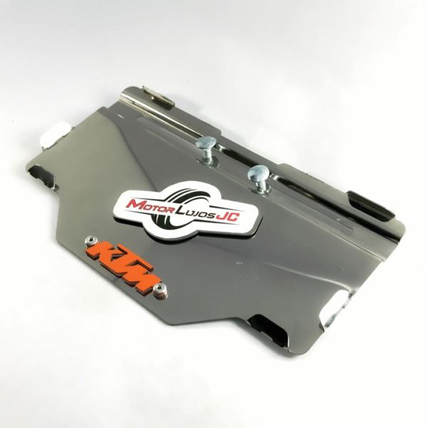 Portaplaca Cromo  "KTM " CL-20 + TORNI  + 3D NARANJA - Imagen 2