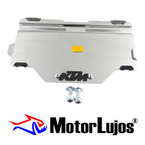 Portaplaca Cromo  "KTM " CL-20 + TORNI  + 3D NEGRO