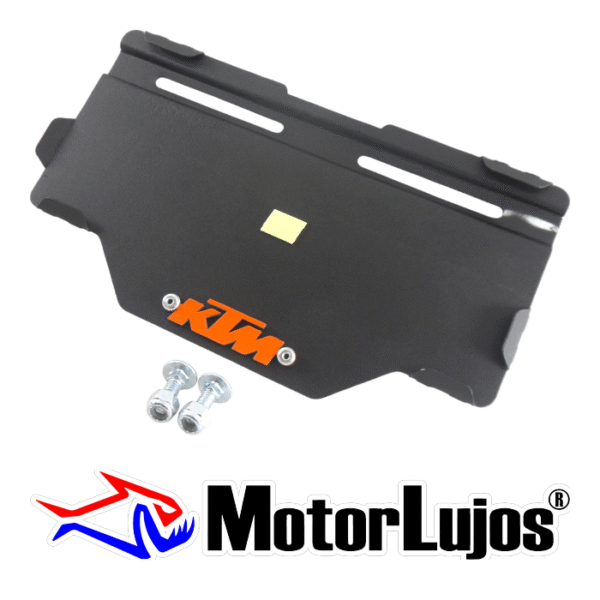 Portaplaca Negro "KTM " CL-20 + TORNI  + 3D NARANJA - Imagen 2