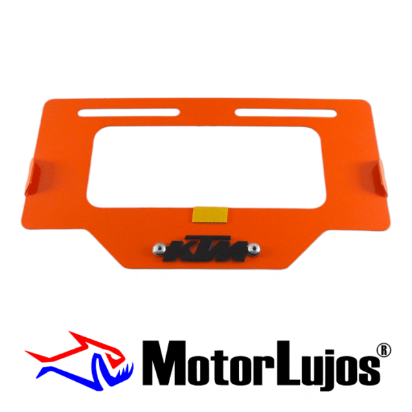 Portaplaca Naranja "KTM" + 3D NEGRO