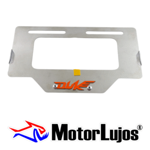 Portaplaca Cromo  "DUKE" + 3D NARANJA