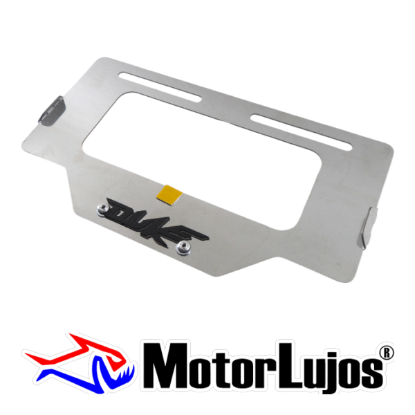 Portaplaca Cromo  "DUKE" + 3D NEGRO - Imagen 2