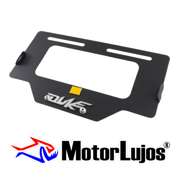 Portaplaca Negro "DUKE" + 3D CROMO - Imagen 2