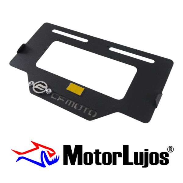 Portaplaca Negro "CF MOTOS"  + 3D CROMO - Imagen 2