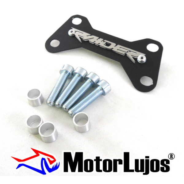 P. Acutrax Negro "RAIDER" + BUJE Y TORNILLO +3D CROMO - Imagen 2