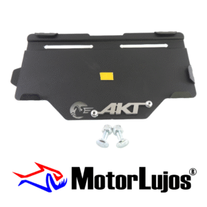 Portaplaca Negro  "AKT" " CL-20 + TORNI  + 3D CROMO