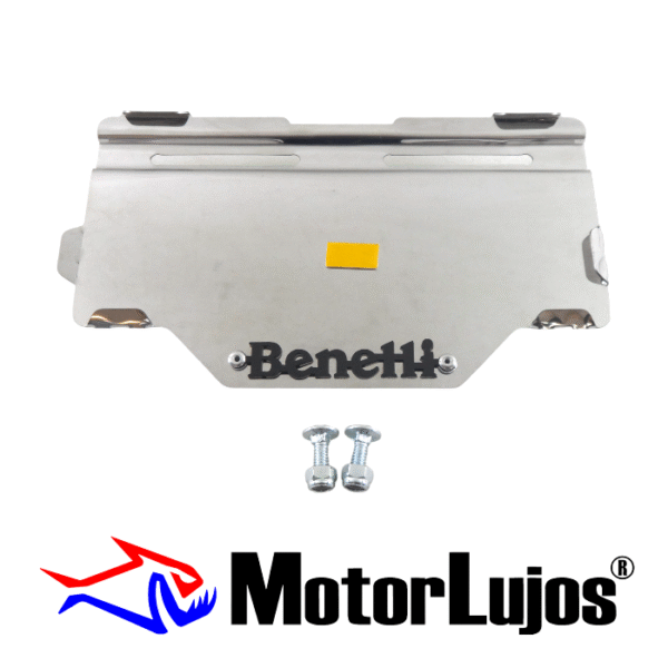 Portaplaca Cromo  "BENELLI" CL-20 + TORNI  + 3D NEGRO