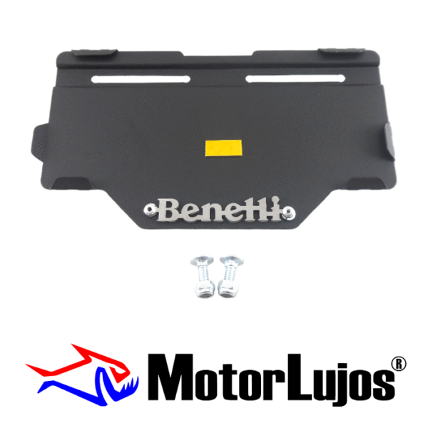 Portaplaca Negro "BENELLI" CL-20 + TORNI   + 3D CROMO
