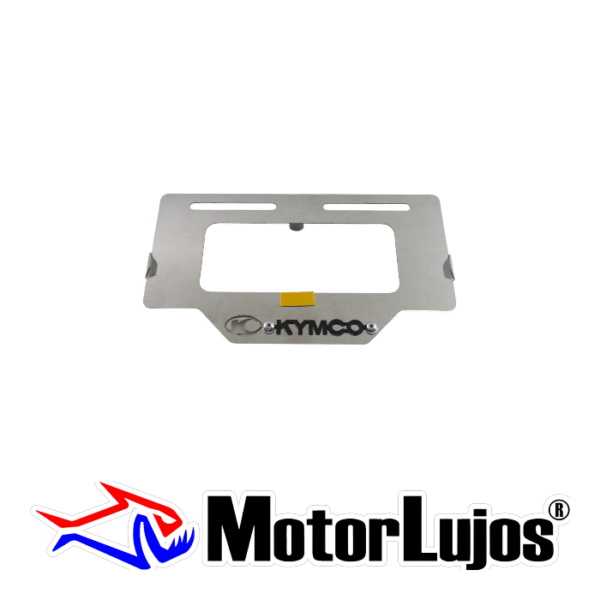 Portaplaca Cromo  "KYMCO" + 3D NEGRO