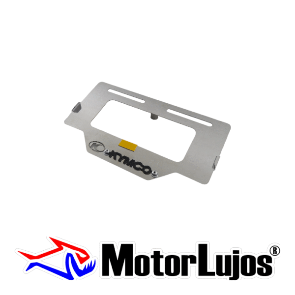 Portaplaca Cromo  "KYMCO" + 3D NEGRO - Imagen 2