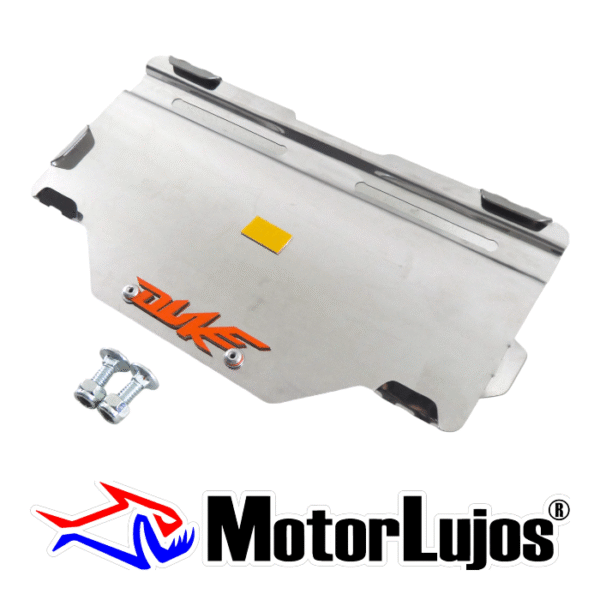 Portaplaca Cromo  "DUKE" CL-20 + TORNI  + 3D NARANJA - Imagen 2
