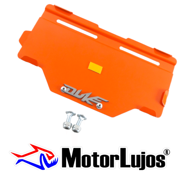 Portaplaca Naranja "DUKE" CALIBRE 20" + 3D CROMO - Imagen 2