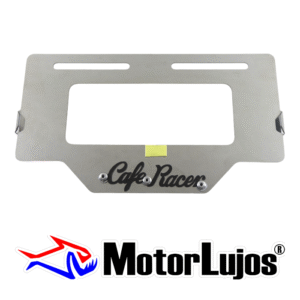 Portaplaca Cromo  "CAFÉ RACER" + 3D NEGRO