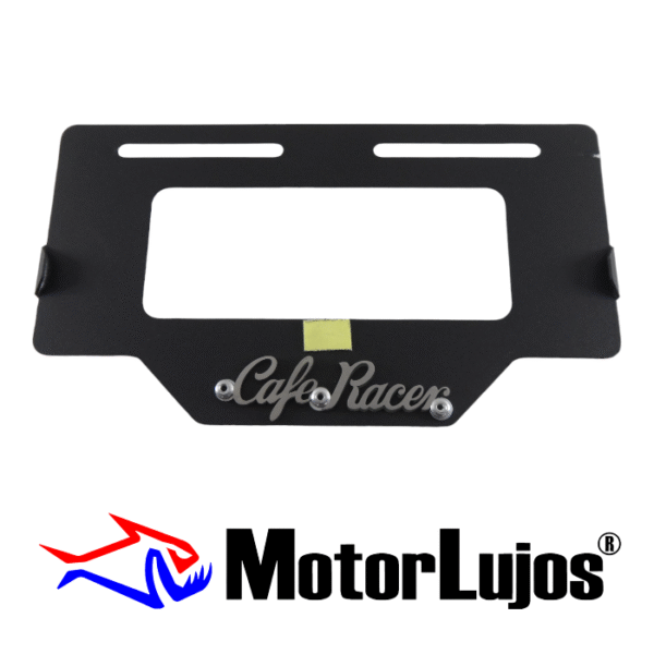 Portaplaca Negro "CAFÉ RACER"  + 3D CROMO