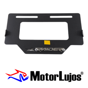 Portaplaca Negro "TVS RAIDER"  + 3D CROMO