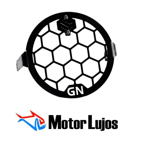 P. Farola Cromo "GN 125 Diseño Panal" + 3D NEGRO - Imagen 2