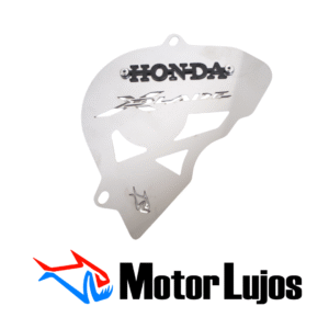 Cubre Piñon Cromo "XBLADE 160" +3D NEGRO Bujes y tornillos